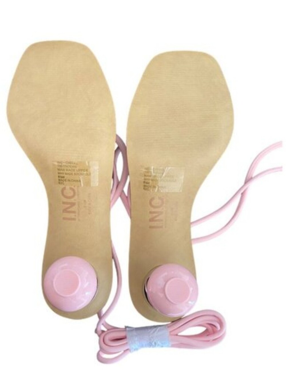 INC International Concepts Pink Strappy Lace-Up Sandals - Picture 5 of 6